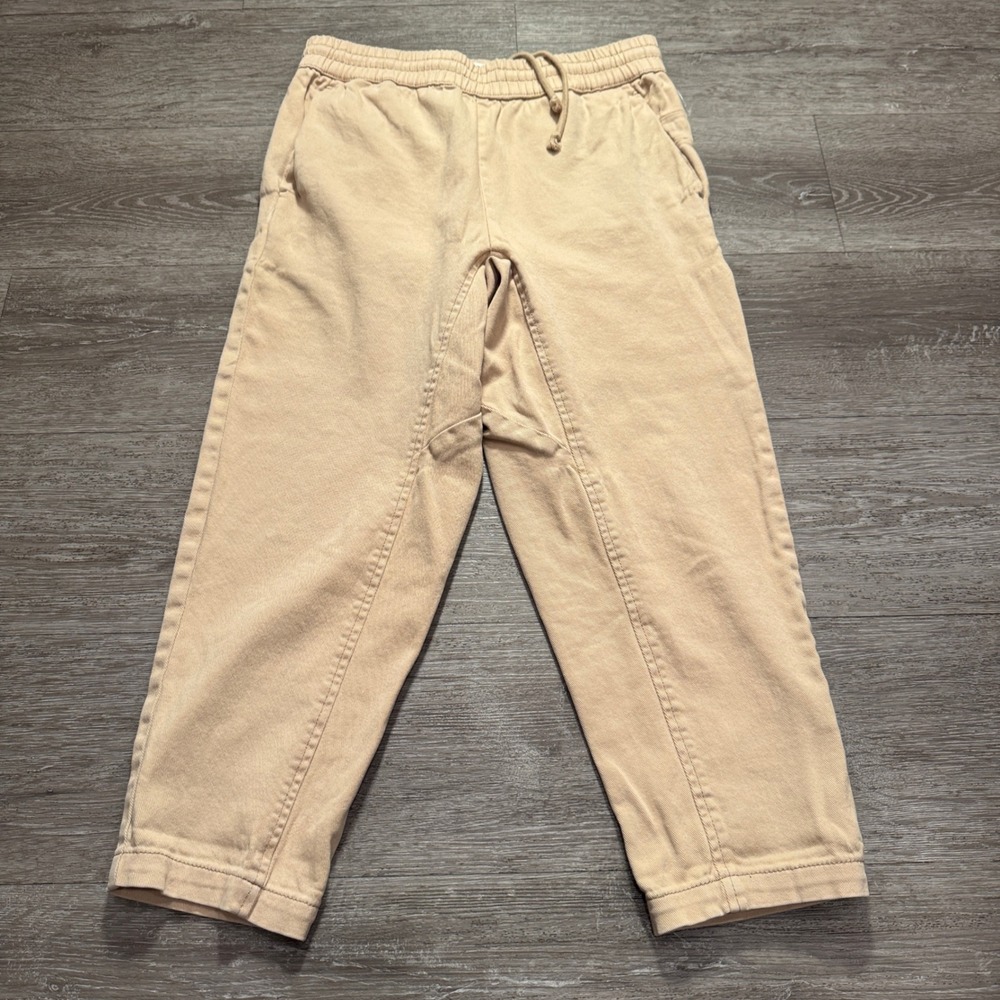 Elwood Jogger Pants Mens Small Tan Cotton Canvas Streetwear 30x23 Drawstring